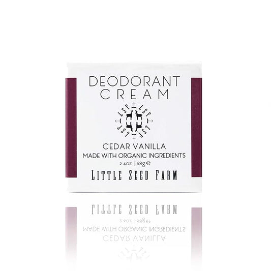 Little Seed Farm All Natural Deodorant Cream - Cedar Vanilla - Aluminum Free Deodorant for Women or Men, Net Wt. 2.4oz | 68g