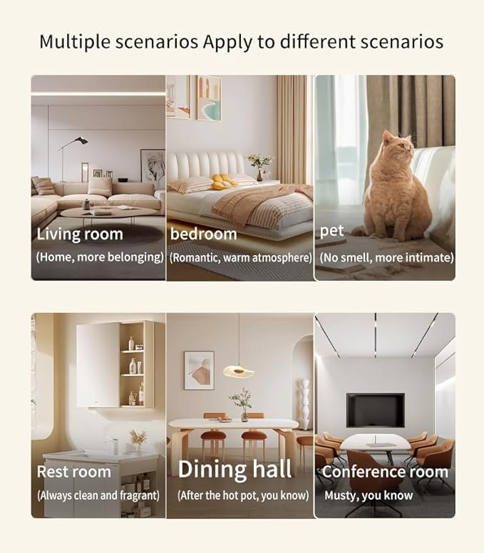 Small Essential Oil Diffuser for Home Office Travel Ultrasonic Aromatherapy Waterless Cordless Diffuser with 7 Mist Modes for Bedroom Bathroom Hotel Car (Essential Mist Refill 6pcs)