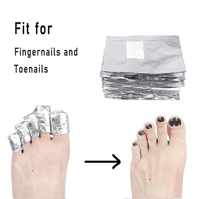 200Pcs Nail Polish Remover Gel Nail Foil Wraps Aluminium Soak Off Foils Cotton Pads Gel Nail Polish Wraps Removal Tool Finger Nail Polish Remover with Lint-Free Lager Cotton Pad