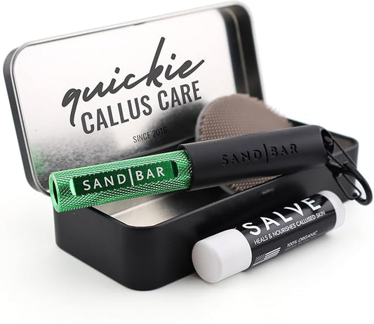 SandBar Callus Removal, Hand Callus Remover Salve Balm Stick for Working Hands, Lightweight Dead Skin Remover Tool Grit Surface, Knurled Handle, Magnetic Cap Hand File 4" - Green