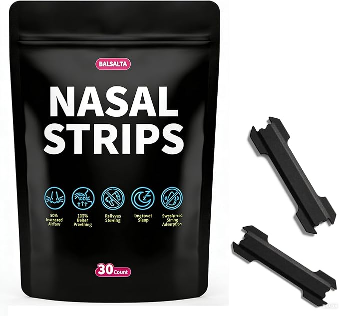 Nasal Strips for Snoring, Nose Strips for Breathing Help Stop Snoring Drug-Free Snoring Solution, Sweat Resistant Nasal Strips for Breathing for Improves Sleep Quality (30 Count)