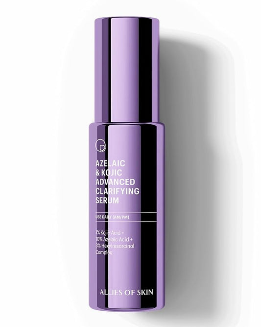 Allies of Skin Azelaic & Kojic Clarifying Face Serum | Clinically Proven for Acne & Blemish Prone Skin |10% Azelaic Acid Treats Pigmentation and Redness | Targets Pores & Uneven Skin Texture (1 Fl oz)