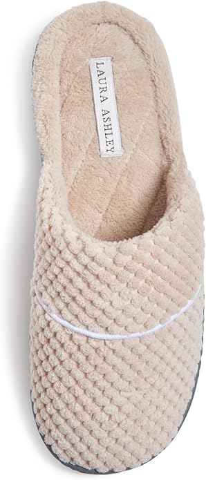 Laura Ashley Ladies Spa Rugged Slippers With Memory Foam Insole
