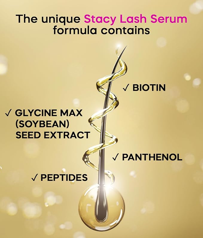 Stacy Lash Growth Serum (0.17fl.oz / 5ml) | Eyebrow & Eyelash Enhancing Serum for Natural Lashes & Brows