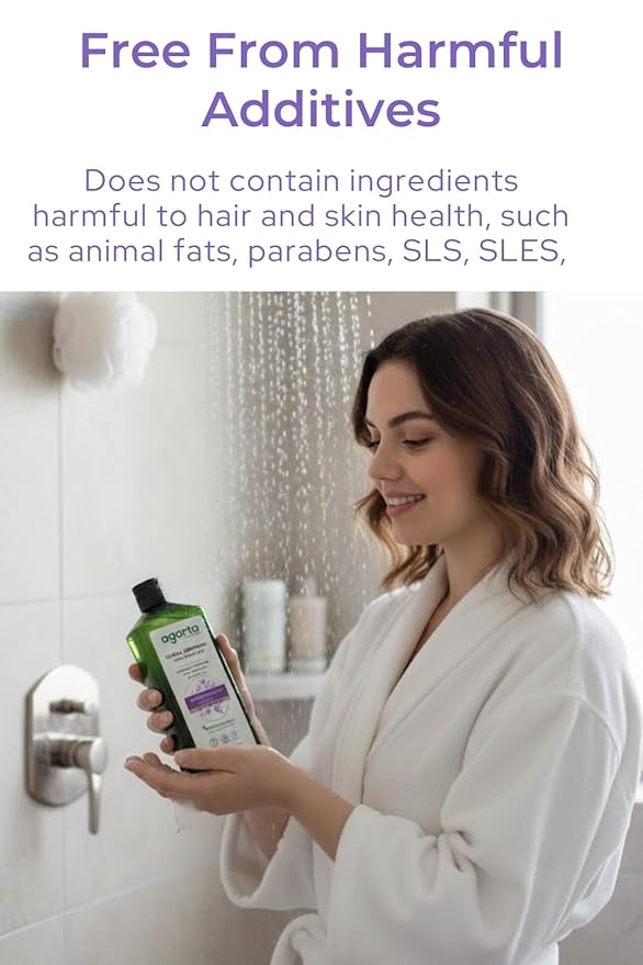 Lavender Shampoo – Botanical Hair Care Shampoo with Lavender Extract for Softness & Shine, Vegan Clean Formula – 14 fl oz