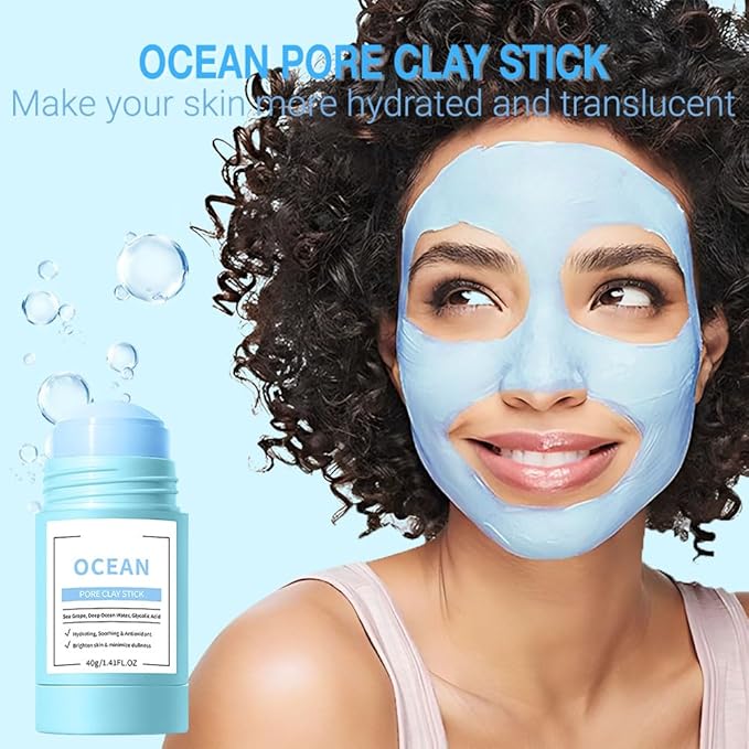 2Pcs Clay Mask For Face, Blackhead Remover For Face, Deep Pore Cleansing, Moisturizing, Skincare Facial Mask for Refining Pores and Controlling Oil (A02#2Pcs Blueberry)