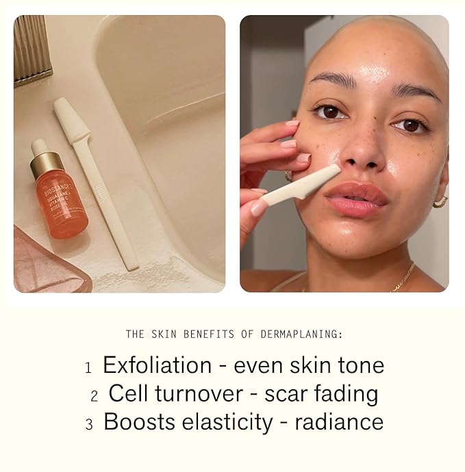 Nimbi Dermaplaner Razor, Precision Eyebrow Shaper, Facial Hair Removal & Exfoliation, Plastic-Free, 3 Count