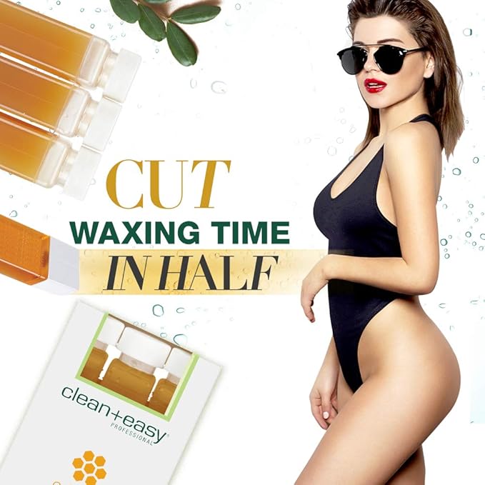 Clean + Easy Original Roll On Wax – Large Soft Wax Refill Cartridge for Smooth Hair Removal on Legs, Arms & Body, 3 Pack