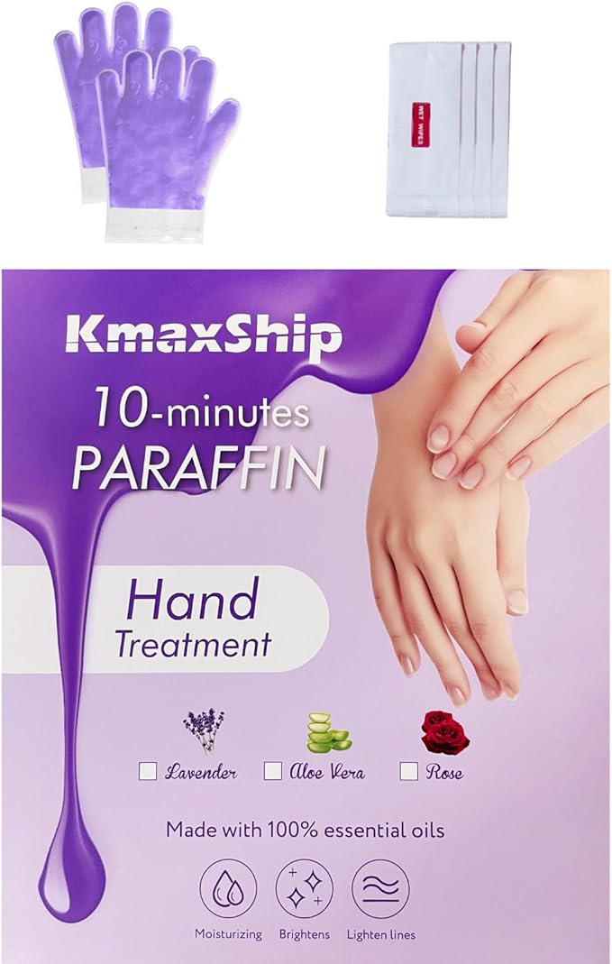 10-Minute Paraffin Hand Treatment, Home Hand Wax Spa Treatment Gloves, Lavender, One-Pair