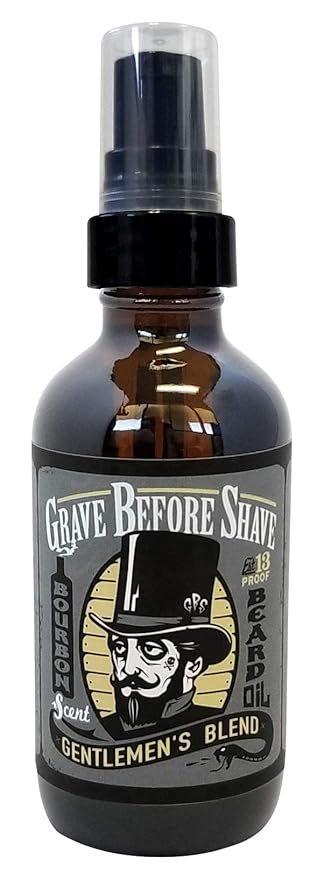 Grave Before Shave™ Gentlemen's Blend Beard Oil (Bourbon/Sandal Wood Scent) 4 oz. BIG BOTTLE