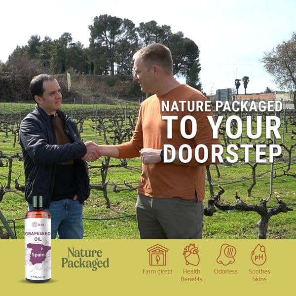 Nature Packaged Grapeseed Oil - Pure Grapeseed oil for Skin - 100% Pure Carrier Oil for Hair, Face, and Skin - Direct from EIR Oils in the Beautiful Spanish Countryside (1 Gallon)