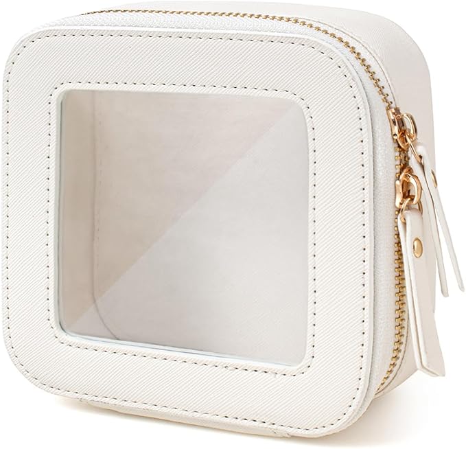 Travel Clear Makeup Bag Set, TSA Approved Cosmetic Bag Case with Zipper Portable Makeup Pouch Toiletry Bag Traveling Cosmetic Organizer Storage Bag Car Organizer Car Essentials