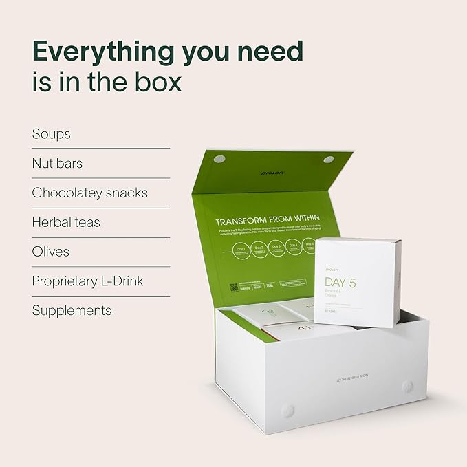 Prolon 5 Day Fasting Kit | Fasting Program for Women & Men | Developed to Not Break Your Fast | Low Calorie Pre Made Meals & Snacks | Plant Based Ingredients for Diet Support | Original: Bold Flavors