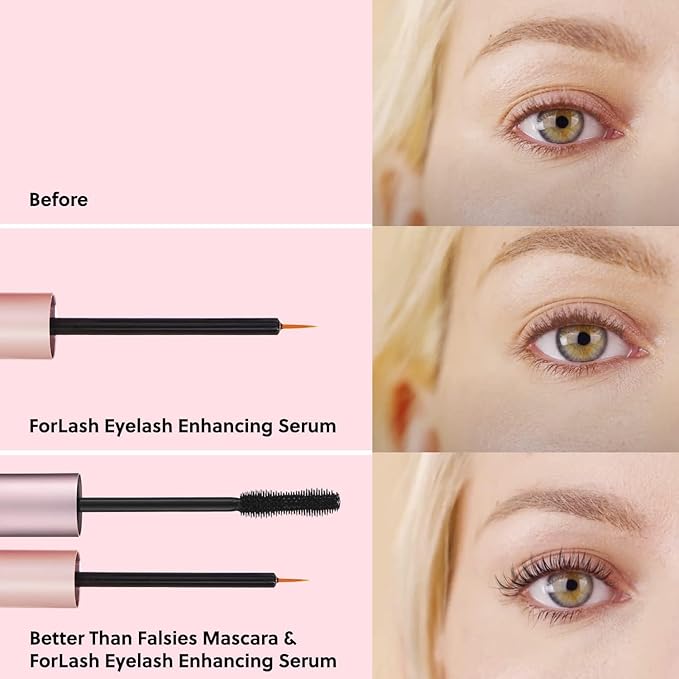 ForChics Lash Growth and Volume Duo - Growth Serum + Nourishing Mascara | 24/7 Lash Transformation System - Prostaglandin-Free, Hormone-Free - Instant Volume + Long-Term Growth