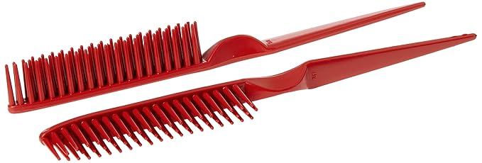 3 Row Styling Comb For Detangling, Defining And Separating Curls (Red)