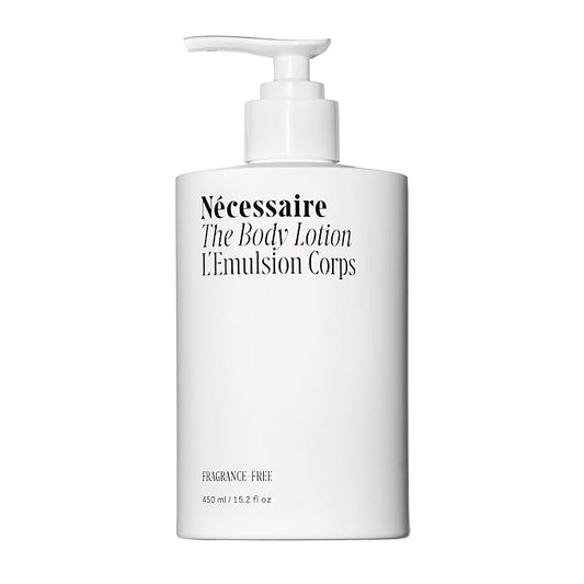 Nécessaire The Body Lotion - Fragrance-Free - Multi-Peptide Moisturizer - Firming Body Lotion for Women + Men. 2.5% Niacinamide. Non-Comedogenic + Hypoallergenic for Sensitive Skin – 450ml/15.2 fl oz