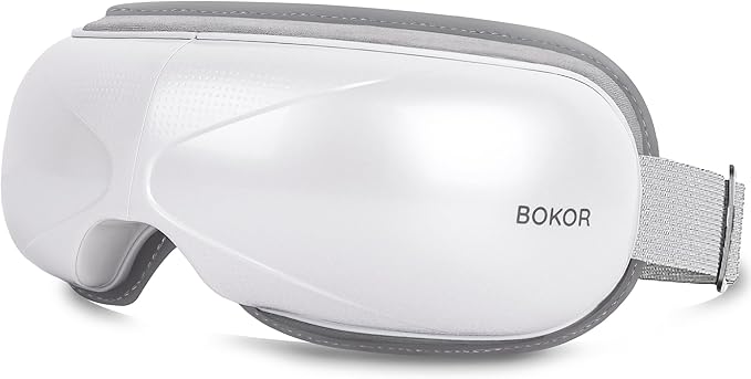 BOKOR Eye Massager with Heat and Compress, FSA/HSA Eligible Heated Mask Massager for Migraine, Eye Care Device for Deep Relax, Improve Sleep Quality, Ideal Gift for Birthday