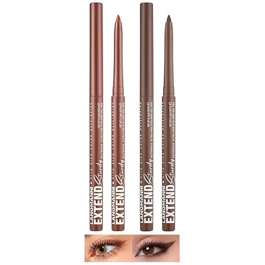 LANGMANNI 2Pcs Metal Colorful Eyeliner Pencil Set - Matte & Shimmer Eye Makeup,Smooth Use Long-Lasting & Waterproof Eyeliner Set(#05+09)
