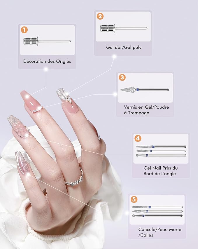 Nail Drill 40000RPM - Rechargeable Nail File with Bits, Professional E-Filer for Acrylic Nails, Gel Polishing, Manicure & Pedicure E File with Large HD LCD Screen - M96 Orange