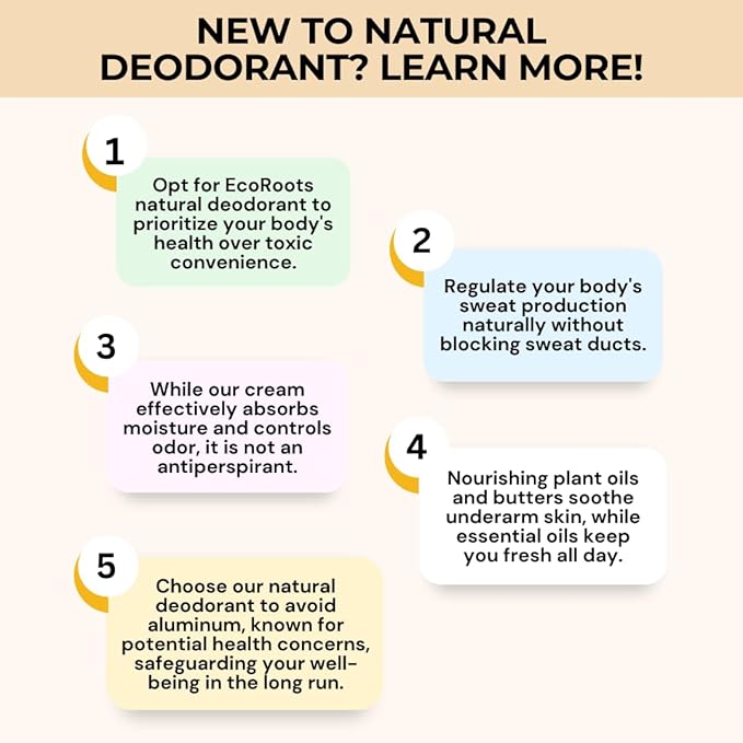 ECO ROOTS Natural Deodorant for Women & Men | Organic Deodorant Cream Non Aluminum | Baking Soda Free Healthy Deoderant for Body & Private Parts | All Vegan Pit Paste Zero Sweat Scent Free