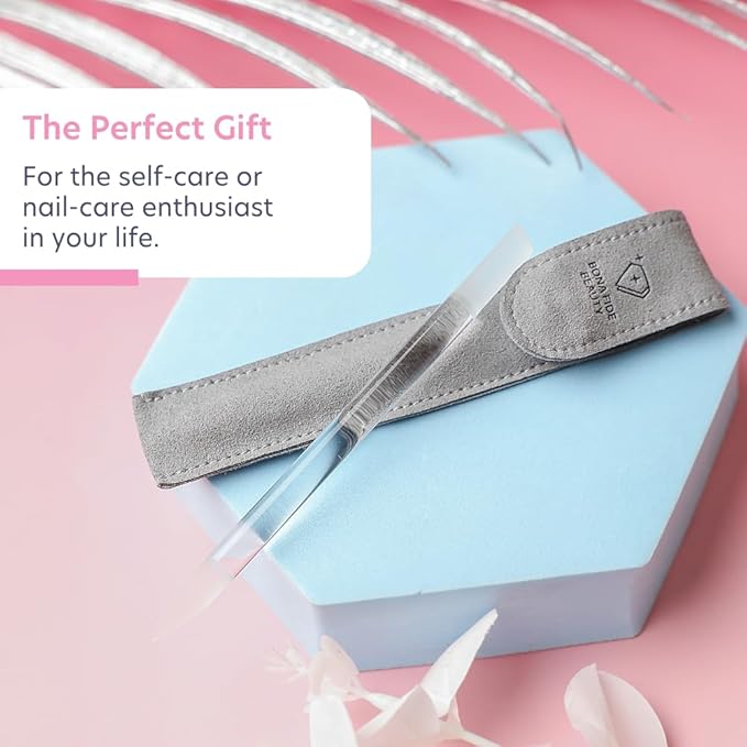 BONA FIDE BEAUTY Glass Cuticle Pusher - Dual Ended Manicure Stick - Premium Czech Tools