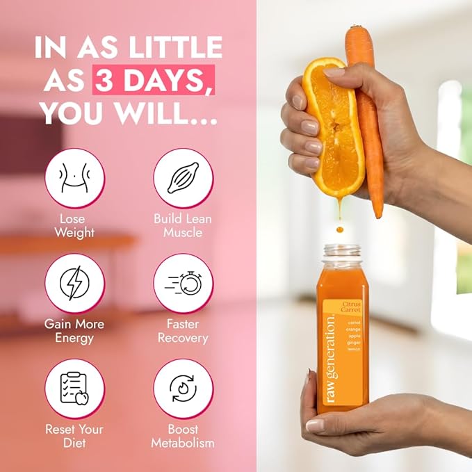 Raw Generation Protein Juice Cleanse (7-Day) – Juice & Smoothie Cleanse for Lean Muscle and Weight Loss | Workout Support, Reduced Bloating & Energy Boost