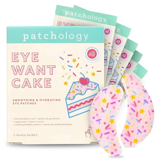 Patchology Eye Want Cake Limited Edition Hydrating & Smoothing Eye Patches – Under Eye Masks for Puffy Eyes, Dark Circles, and Fine Lines – Birthday Cake Inspired Self-Care Essentials, 5-Pack
