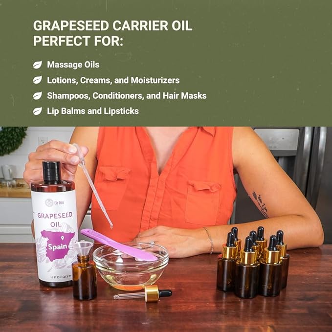 Nature Packaged Grapeseed Oil - Pure Grapeseed oil for Skin - 100% Pure Carrier Oil for Hair, Face, and Skin - Direct from EIR Oils in the Beautiful Spanish Countryside (1 Gallon)
