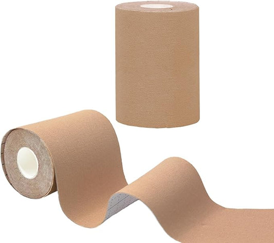 Kinesiology Tape,2Roll Waterproof Muscle Support Adhesive Sport Tape,|3in x 5.5yd|Medical Grade Cotton Elastic Athletic Tape for Muscle Pain Relief & Joint Support, Breathable K Tape (Uncut-Flesh)