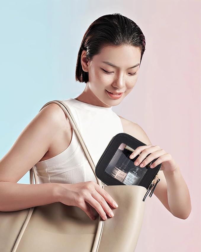 Travel Clear Makeup Bag Set, TSA Approved Cosmetic Bag Case with Zipper Portable Makeup Pouch Toiletry Bag Traveling Cosmetic Organizer Storage Bag Car Organizer Car Essentials