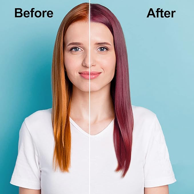 Agthyuve Deep Wine Red Hair Color Shampoo, 16.9 FL Oz, Semi-Permanent, Ammonia-Free, 30 Day Lasting, Gray Hair Coverage