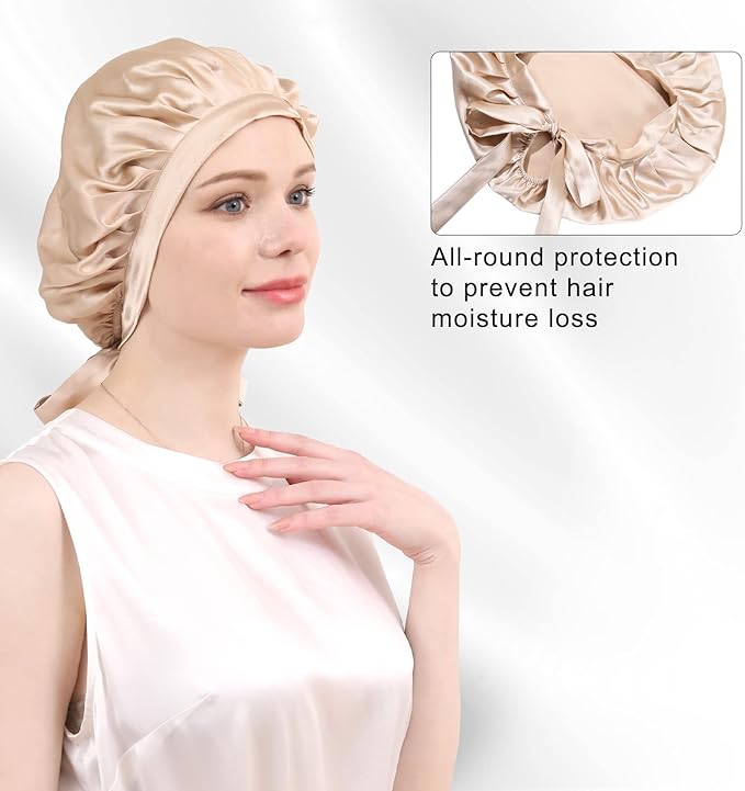 DAISYSILK 100 Pure Mulberry Silk Hair Bonnet for Sleeping Silk Hair Wrap for Women