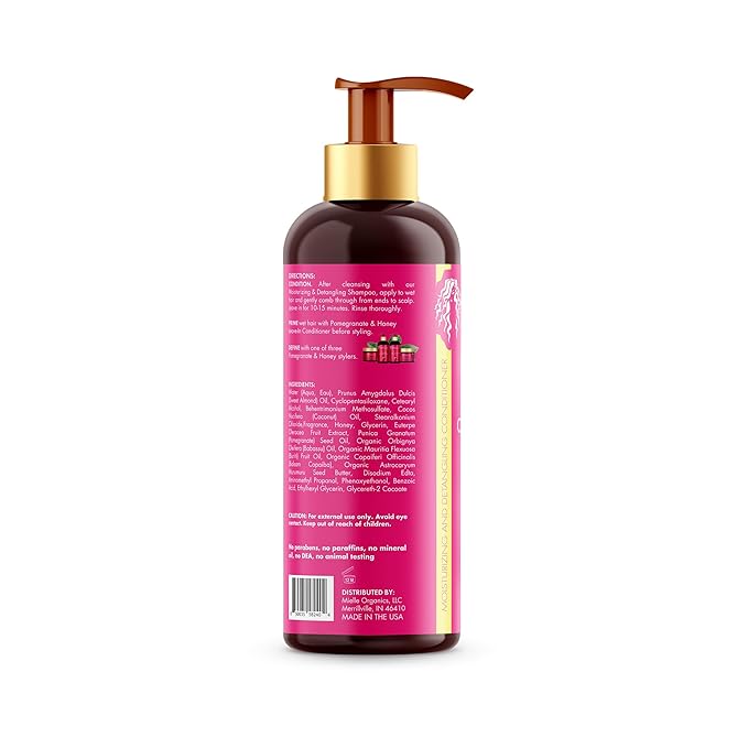 Mielle Organics Pomegranate & Honey Detangling Conditioner for Curly Hair - Deep Moisturizing Conditioner to Help Strengthen Strands, Prevents Breakage and Split Ends & Improves Hydration (32 Fl Oz)