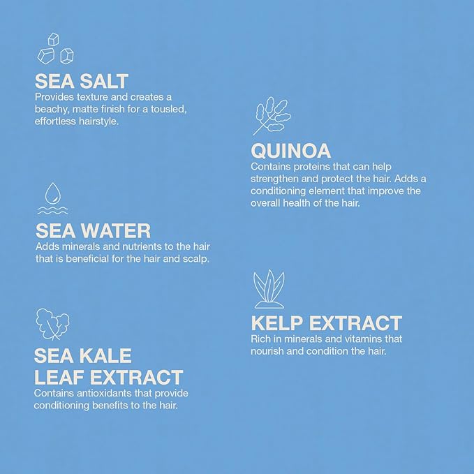 Jeff's Barbershop Sea Salt Texture Hair Spray, Sandalwood - Texturizing & Thickening Volumizer for Men & Women - Light Hold, Textured Finish for Body, Volume & Waves (3.4 fl oz/100ml)