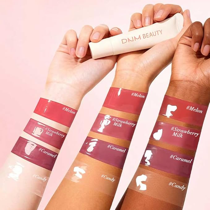 4Pcs Tinted Lip Serum Melting Lip Balm, Hydrating Tinted Lip Balm For A Glossy Finish & Soft, Nourished Lips with Plumping Polypeptides, Supple Lips, Vegan & Cruelty-Free (A05#01+02+03+04)