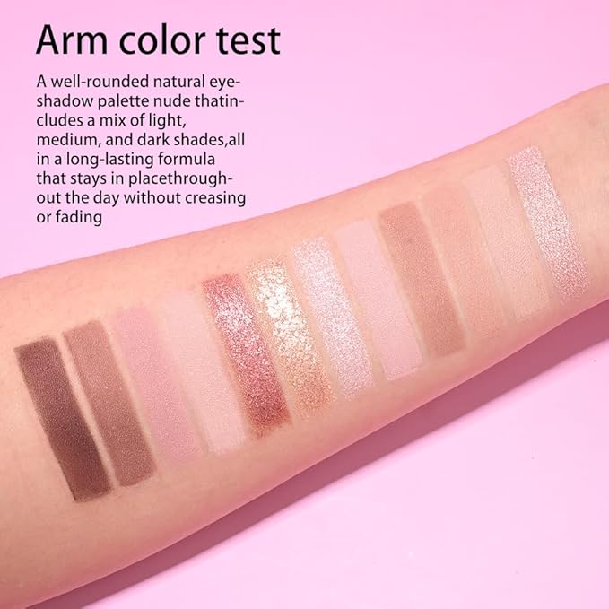 SUAKE Nude Pink Eyeshadow Palette, Matte & Shimmer, High Pigmented 12 Colors Brown Purple Eye Shadow Primers for Eye Makeup, Korean Powder Palet de sombras de ojos (04# Red Bean)