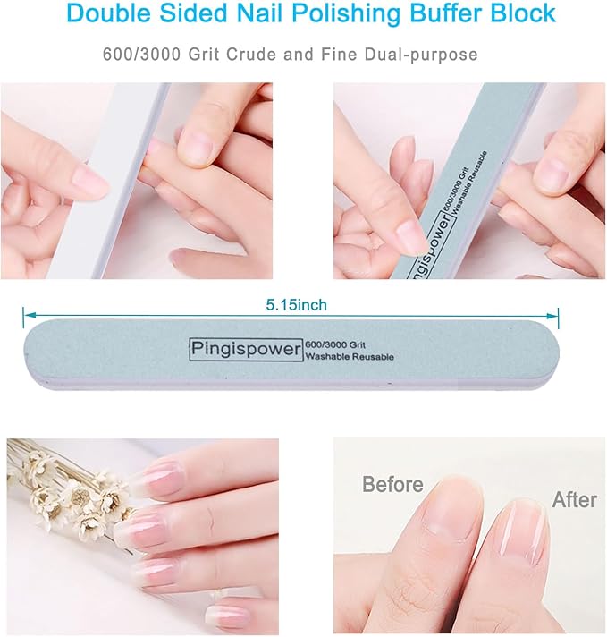 9-Piece Cuticle Tool Set, Professional Manicure & Pedicure Kit with Stainless Steel Cuticle Nippers, Trimmer, Pusher, Nail File and Buffer for Toenail & Fingernail Care at Home Salon