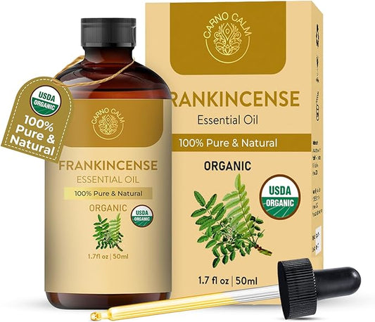 Frankincense Essential Oil | USDA Certified Organic Frankincense Oil | for Skin and Hair | Woody and Earthy Aroma |1.7 fl. Oz
