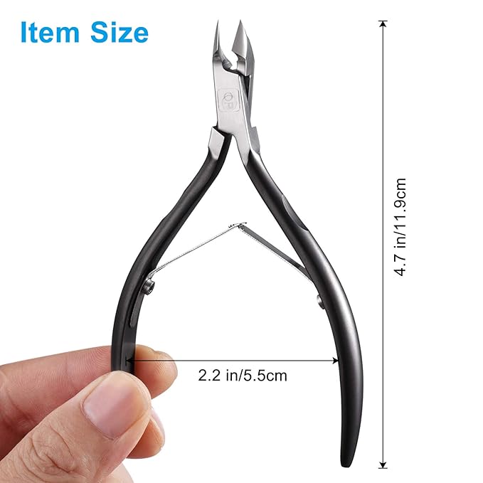 Cuticle Nippers Cuticle Trimmer Remover Clippers Stainless Steel Cutter Extremely Sharp Scissors Manicure Tool Nail Care, opove X7 Black