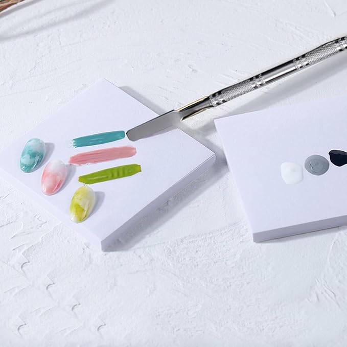 50 Sheets Disposable Nail Polish Palette Paper - Portable Waterproof Art Mixing Tool With Stirring Rod for Gel and Makeup (50pcs)