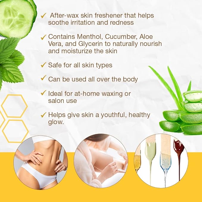 GiGi Post Waxing Cooling Gel, Soothing After Wax Care Treatment, Skin Freshener & Hydrating, 8 fl oz