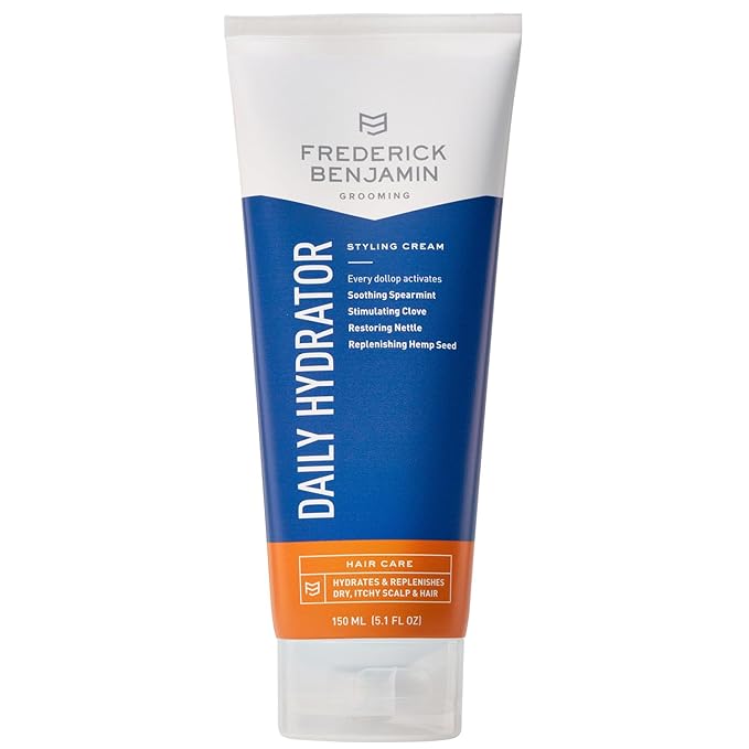 Frederick Benjamin Daily Hydrator, Hydrating Hair Cream with Light Hold, Natural Hair Moisturizer for Men, Hydrates & Replenishes Dry, Itchy Scalp & Hair, 5.1oz