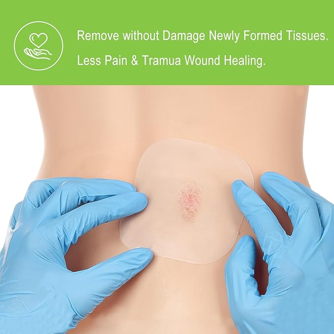 20 Pack Hydrocolloid Wound Dressing 4x4 Inch Extra Thin Hydrocolloid Bandages Patches for Light Exudates Pressure Ulcers, Bed Sores, Minor Burns, Cuts & Abrasions, Blister & Surgical Wound Care