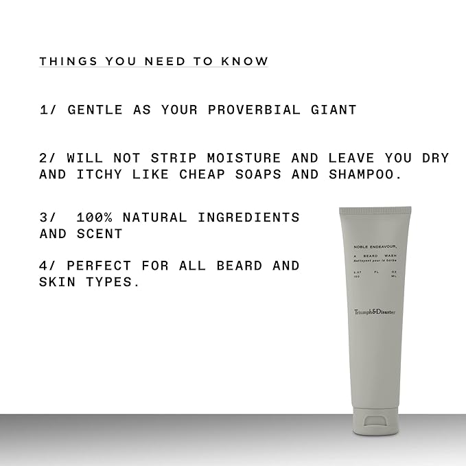 Triumph & Disaster | Noble Endeavour | Gentle, Cleansing Beard Wash - Sulfate-free foaming, 5.07 oz