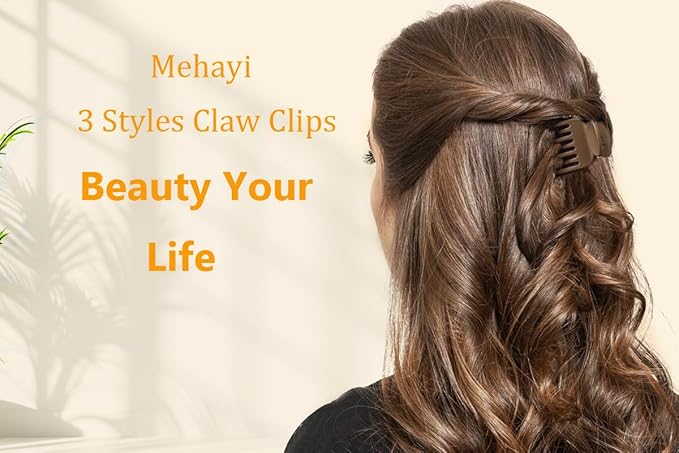 Mehayi 9 PCS Matte Hair Clips Claw for Women Girls, 3 Styles Nonslip Small Hold Strong Hold Cute Jaw Clip Barrettes for Thick Thin Long Short Hair, Fashion Acrylic Hair Clamps Styling Accessories
