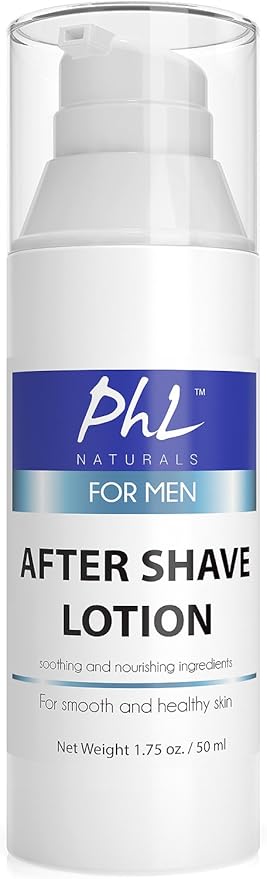 PHL Naturals Unscented Aftershave for Men – Fragrance-Free, Alcohol-Free After Shave Lotion for Sensitive Skin – Soothes, Prevents Razor Burn, Moisturizes – 1.75 oz