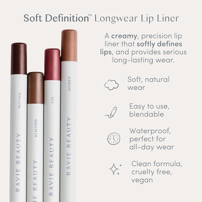 Ravie Beauty Soft Definition™ Longwear Lip Liner – Smudge-Resistant, Waterproof Precision Pencil for Effortless Shaping – Vegan & Cruelty-Free All-Day Wear Lip Definition (Fig)