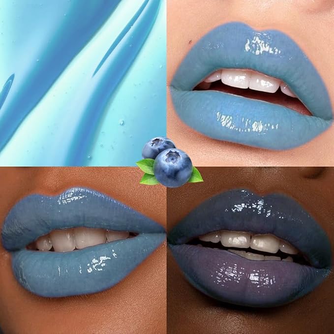 evpct Nourishing Moisturizing Tinted Lip Balm for A Sheer Tint of Color, Softens Smooths Hydrates Moisturizes Lightweight, Lip Care Gloss Plumper Stain for Women Dry & Chapped Lips, 04# BLUEBERRY