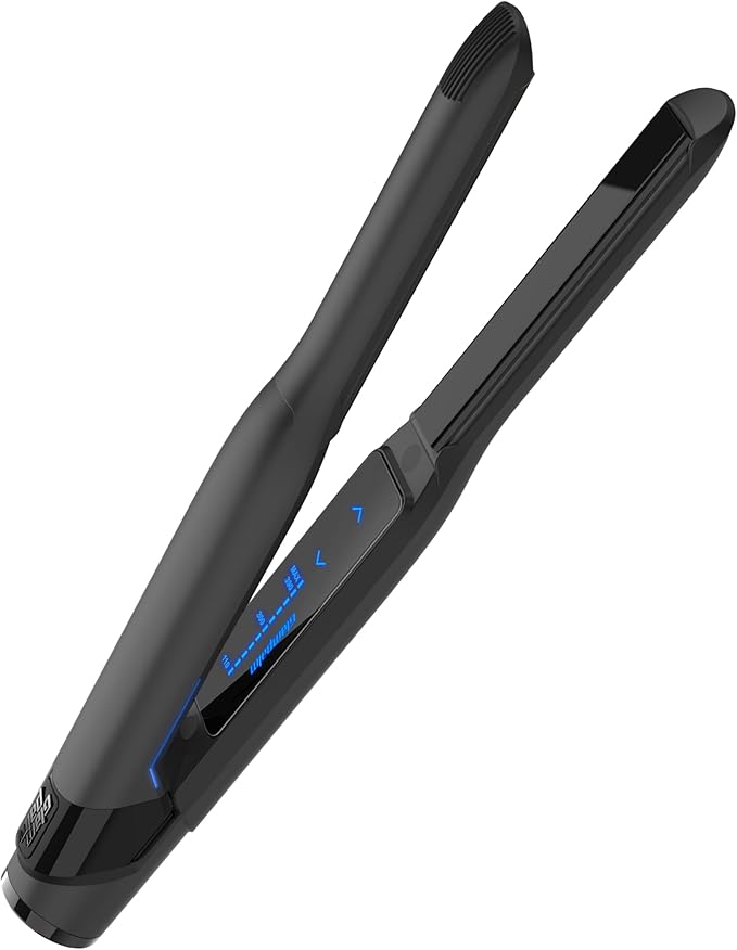 GLAMPALM Hair Straightener 0.5" Ceramic Flat Iron Infused with Vita C, Korea's No.1 Professional Salon Tool for Short Hair, Dual Voltage, Digital LED(210°–450°), 20s Fast Heat-Up (GP101T)