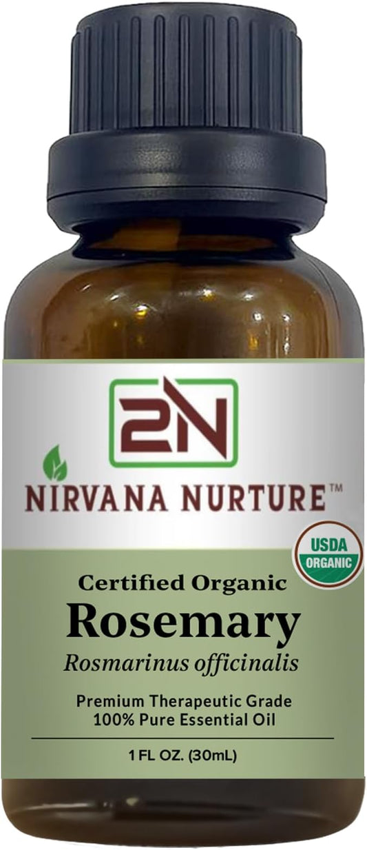 Rosemary Essential Oil USDA Certified Organic, 100% Pure Natural Premium Grade Undiluted